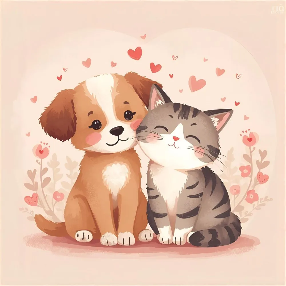 Romantic Dog and Cat Puns
