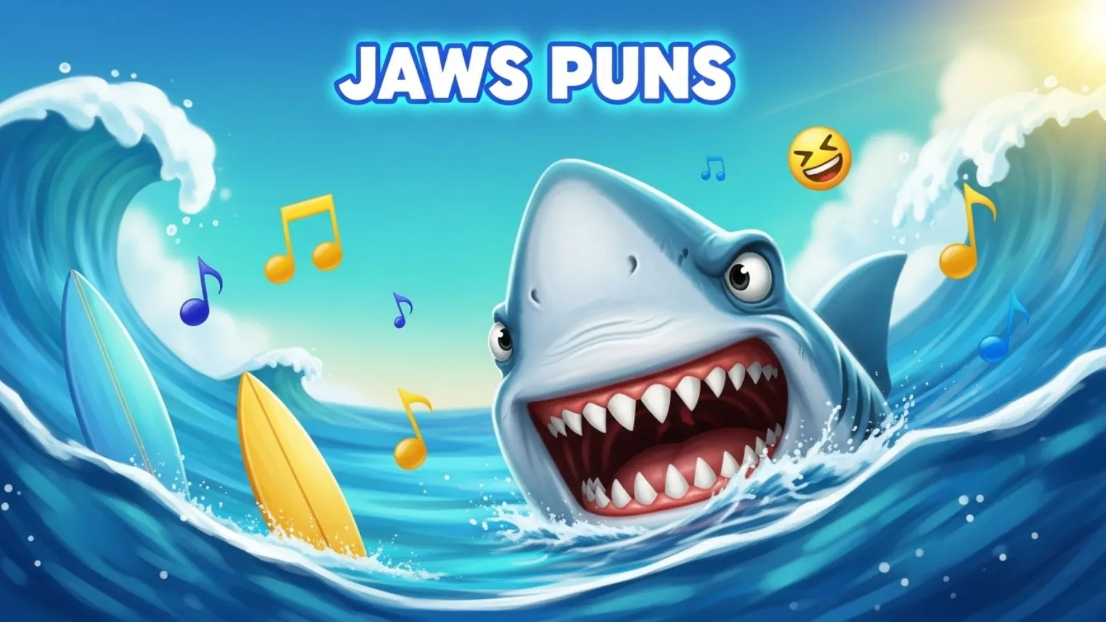 Jaws Puns Lazy waves, crazy days. Cute. Ocean breeze & sharky ease. Rhyme pun. Just keep swimming… away from sharks. Classic. Sunburnt and slightly dangerous. Beach humor. Conclusion Jaws puns are some of the funniest, sharpest, and most shareable captions you can use online. Whether you wanted something cute, savage, clever, or Instagram-ready, this list gave you plenty of bite-sized jokes to brighten your day. Sharks have always been dramatic, iconic, and a little bit terrifying — which makes them perfect material for puns and humor. So the next time you need a caption for your beach photo, shark meme, or ocean-themed post, come back to these jaws puns and let them do the chomping for you. Share them with friends, copy them for captions, or use them in your next funny post. And remember: You’re jaws-some! 😉 Meta Description (20 words) Funny and creative jaws puns perfect for Instagram captions, jokes, and shark-themed humor. Cute, clever, savage, and shareable lines.